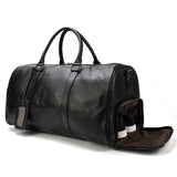 Lkblock Hot Genuine Leather Men Women Travel Bag Soft Real Leather Cowhide Carry Hand Luggage Bags Travel Shoulder Bag Male Female
