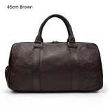 Lkblock Hot Genuine Leather Men Women Travel Bag Soft Real Leather Cowhide Carry Hand Luggage Bags Travel Shoulder Bag Male Female