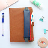 Lkblock Luxury Pu Leather Elastic Buckle Pencil Case for Book Notebook Fashion Pen Bag School Pen Case for Office Meeting Easy Carry