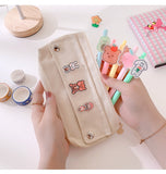 Lkblock Pencil Case Korean School Supplies Kawaii Pencil Bags Random Broochs Pen Case Trousse Scolaire For Girls School Pencil Cases