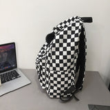Lkblock Fashion Girls Plaid Backpack Waterproof Leisure Shoulder Bag Women Laptop Mochila Bookbag Travel Rucksack for Female