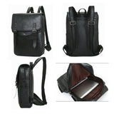 Lkblock Vintage Waterproof Backpack Men Luxury School Bags Leather Backpacks Travel Retro 15.6 Inch Laptop Bag For Men