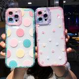 Lkblock Colorful Cute Wave Poin Clear Phone Case For iPhone 13 Pro MAX 12 11 X XS XR 7 8 Plus Fashion Transparent Soft Shockproof Cover