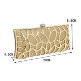 Lkblock Luxury women evening bags hollow out style diamonds metal clutch purse wedding bridal small handbags for party bags