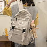 Lkblock New Waterproof Nylon Women Backpack Korean Japanese Fashion Female Students Schoolbag Multilayer Simple Sense Travel bag