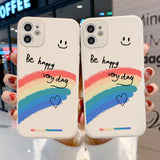 Lkblock Sillicone Rainbow Smile Case For iPhone 13 Pro Max Cases 12 11 Pro Max Mini 6 6s 7 8 Plus X Xs Xr Se 2020 Cute Cover 13pro Shell