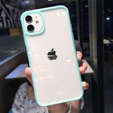 Lkblock moskado Candy Color Border Shockproof Phone Case for iPhone 11 Pro Max 12 13 Mini XR X XS Max 7 8 Plus SE 2020 Clear Back Cover