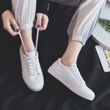 Lkblock Women Sneakers Leather Shoes Spring Trend Casual Flats Sneakers Female New Fashion Comfort White  Vulcanized Platform Shoes