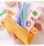 Lkblock Pencil Case Korean School Supplies Kawaii Pencil Bags Random Broochs Pen Case Trousse Scolaire For Girls School Pencil Cases