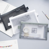 Lkblock Simple Transparent Mesh Pencil Case Office Student Pencil Cases Nylon Kalem Kutusu School Supplies Pen Box Astuccio Scuola