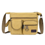 Lkblock Canvas Messenger Bag for Men Vintage Water Resistant Waxed Crossbody bags Briefcase Padded Shoulder Bag for Male Handbag