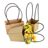 Lkblock Portable Flower Box Waterproof Paper Handy Gift Bag Kraft Handbag Wedding Rose Party Gift Box Packaging For Candy Cake Birthday