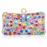 Lkblock New Shoudler Square Shape Women Evening Bag Diamond With Crystal Day Clutch Lady Wallet Party Banquet  Wedding Pouch Purse
