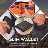 Lkblock Genuine Leather Wallet Men Slim RFID Purse Card Holder Coin Pocket ID Window Minimalist Wallets