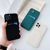 Lkblock Phone Case For iphone 11 12 13 pro max XR x xs max 7 8 plus se 2022 12 mini 12 pro Soft Silicone Wallet Card Holder cover
