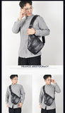 Lkblock Men Travel Vintage Leather Sling Bag Chest Bag Rig Tactical Bag Holster Male Anti Theft Waist Crossbody Bags Fashion