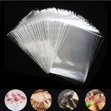 Lkblock 100Pcs Transparent Plastic Bags for Candy Lollipop Cookie Packaging Cellophane Bag Christmas Wedding Birthday Party Gift Bag