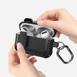 Lkblock Switch Cover For Airpods Pro Case TPU PC Protective Cover For Apple AirPods 3 2 Case Earphone Accessories Carbon fiber Pattern