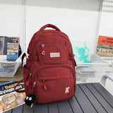 Lkblock Multifunction Waterproof Buckle Backpack Korean Style School Bag Student Shoulder Bag Teenage Girls Laptop Backpacks