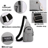 Lkblock Men Fashion Multifunction Shoulder Bag Crossbody Bag On Shoulder Travel Sling Bag Pack Messenger Pack Chest Bag For Male
