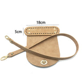 Lkblock High quality simulation leather hand bag homemade straw bag accessories leather cover bottom straps three-piece spot