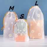 Lkblock Waterproof Daisy Storage Bag with Drawcord Cuffs  Large Capacity Clothes Shoes Organizer Portable Towel Makeup Toiletry Bags