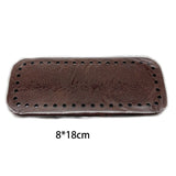 Lkblock 8x18cm Oval Long Bottom for Knitted Bag PU leather Bag Accessories Handmade Bottom With  holes DIY Crochet Bag Bottom