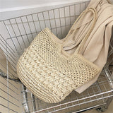 Lkblock Casual Design Straw Weave Bags Trend Luxury Women Shoulder Bag Fashion Female Beach Handbags Large Capacity Travel Tote Bag Sac