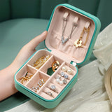 Lkblock Portable Jewelry Storage Box Candy Color Travel Storage Organizer Jewelry Case Earrings Necklace Ring Jewelry Organizer Display