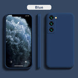 Lkblock Liquid Silicone Phone Case For Samsung Galaxy S22 S21 S20 Ultra Plus FE A72 A71 A52 A51 A32 4G 5G Soft Case Cover funda