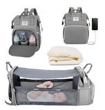 Lkblock USB Folding Crib Baby Travel Bed Diaper Bag Multi-Function Large Capacity Baby Backpack Diaper Bag Baby Stroller Organizer Bag
