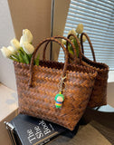 Lkblock Spring Summer Tote Handbag For Women Large Capacity Fashion Big Designer Luxury Weave Straw Shopping Travel Bags Ladies new