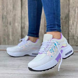 Lkblock Wedge Platform Sneakers 2022 New Fashion Plus Size Casual Sports Shoes Women Lace-up Mesh Breathable Women's Vulcanized Shoes