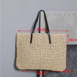 Lkblock Hot fashion Simple hollow beach bags women straw bag vintage knitted big tote bags shoulder bags