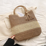 Lkblock New Fashion Straw Handbags Women Summer Beach Bag Luxury Shoulder Rattan Vintage Woven For Female bolsa femme  2023 Sac A Main