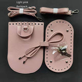 Lkblock Washable woven double shoulder bag material rattan manual bag DIY leather hardware accessories 7-piece set