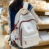 Lkblock Large Female Cute College Backpack Girl Travel Book Backpack Nylon Fashion Ladies Leisure Bag Women Laptop Men School Bags