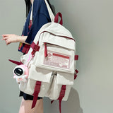 Lkblock Fashion Multipocket Nylon Women Backpack Female Big Waterproof Back Bag Portable School Backpack For Girl Student Schoolbag Cool
