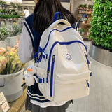 Lkblock Large Female Cute College Backpack Girl Travel Book Backpack Nylon Fashion Ladies Leisure Bag Women Laptop Men School Bags