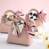 Lkblock Leather Favour Bag With Scarf For Wedding Party Easter Decoration Baby Shower Ramadan Eid Mubarak Candy Cosmetics Gift Packaging
