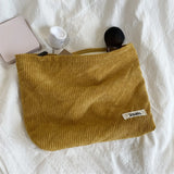 Lkblock Corduroy Travel Cosmetic Bag Portable Makeup Storage Bag Purses Women Large Capacity Zipper Make Up Organizer Storage Clutch