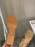 Lkblock Summer Beach Open Toe Fairy Sandals Woman Korean Fashion Non-slip Shoes Casual Cross-Tie Sandals Female Elegant Design