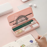 Lkblock Kawaii Macaron Style Pencil Cases High Capacity Pen Boxs Simple Cute Stationery Storage School Office Supplies for Kids Gift