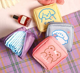 Lkblock Fashion Waterproof Tampon Storage Bag Cute Sanitary Pad Pouches Portable Makeup Lipstick Key Earphone Data Cables Organizer