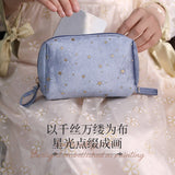 Lkblock flannel Cosmetic Bag Anytime Portable Velvet Star Clutch Bag Simple Carry-on Change Lipstick Storage Bag