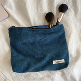 Lkblock Corduroy Travel Cosmetic Bag Portable Makeup Storage Bag Purses Women Large Capacity Zipper Make Up Organizer Storage Clutch