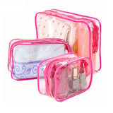 Lkblock Travel Transparent Cosmetic Bag PVC Women Zipper Clear Makeup Bags Beauty Case Make Up Organizer Storage Bath Toiletry Wash Bag