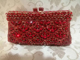 Lkblock Women Rhinestones Clutch Purse Red Minaudiere Bag For Party Wedding Crystal Evening Bags Handbag Bridal Clutches Bag Lady