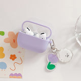 Lkblock For AirPods Pro /airpod 3/AirPods 2 Case Cute Korean bear flower tulip Pendant headphone case Air pods 3 silicone Earphone Cover