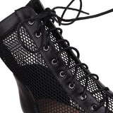 Lkblock Stilettos Women Dance High Heels Plus Size Shoes Out Large Mesh Boots Fish Mouth Thin For Women's Dancing shoes Ballroom